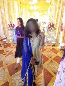 Beautiful Blue Dupatta with Golden Border