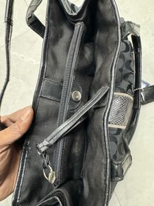 Coach Black Signature Stripe Handbag