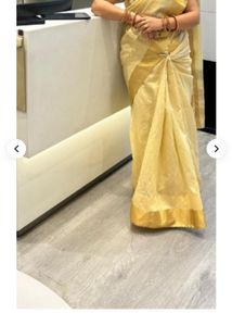 Elegant Cream & Gold Saree