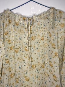 Floral Print Peasant Top