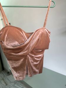 Velvet Ruched Padded Camisole Top