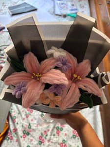 Aesthetic Pipe cleaner Sunflower and Lily Bouquet