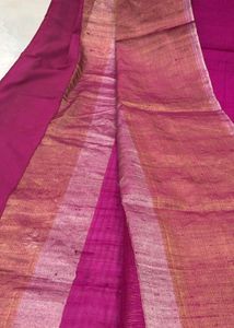 Vibrant Pink with Golden pure ghicha saree