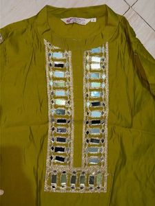Olive Green Embellished Dhoti Pants 28 to 32