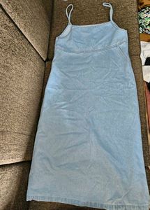 Light Wash Denim Midi Dress