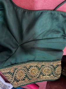 Elegant Emerald Green Embroidered Blouse
