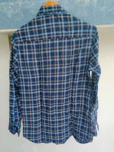Men's Blue Plaid Long Sleeve Shirt