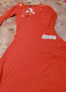 Pink Embroidered gown anarkali long
