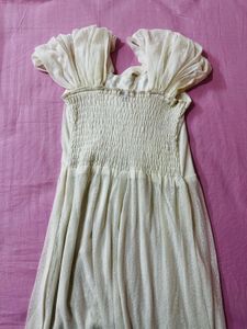 Elegant White Gown with Embellished Belt