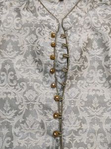 Men's Kurta Grey Patterned