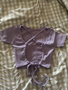 Lavender Tie-Back Crop Top