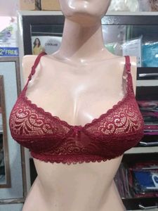 Elegant Red Lace Bra Set
