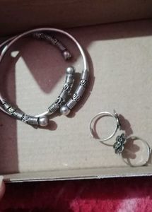 Oxidized Silver Bangles & Rings Set