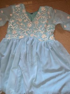 Elegant Blue Embroidered tunic