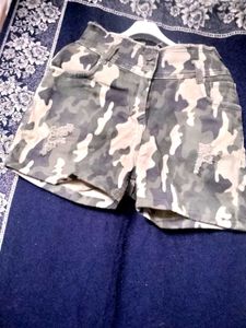 Camo Denim Shorts