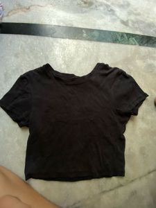 Black backless top T-Shirt