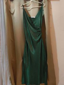 ZARA Emerald Green Slip Dress