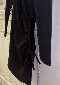 Chic Black Ruched Mini Dress