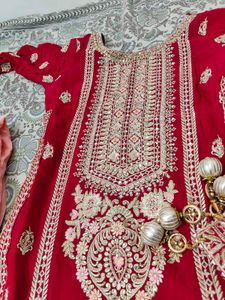 Exquisite Red &amp; Pink Embroidered Lehenga Choli
