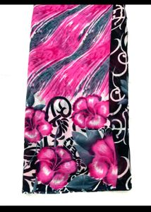 🌸 Elegant Pink Floral Printed Saree 🌸