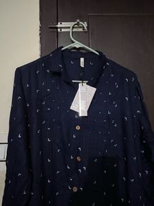 Elegant Navy Blue Printed Kurta