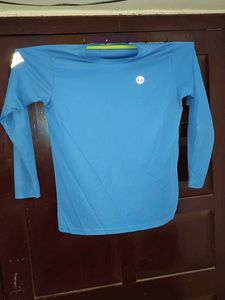 Men's Blue Long Sleeve Athletic T-Shirt