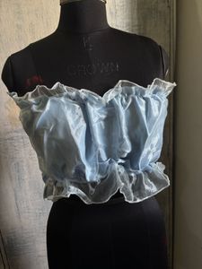 light Blue Ruffled