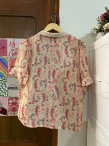 Boho Paisley Print Button-Up Shirt