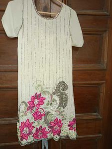 Handwork Threadwork Georgette Kurti