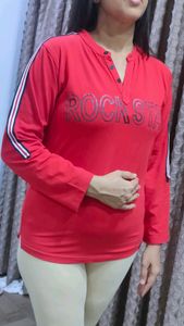 unisex tshirt in red colour