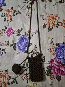 Crocheted Crossbody Bag with Pouch