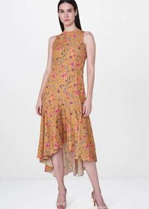 floral high low midi dress