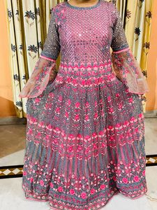 Full Mirror Work Padded Designer Wedding Gown