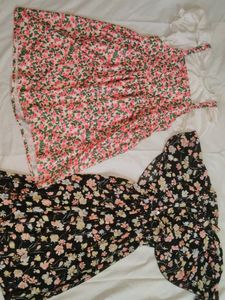 combo,Floral Print Pinafore Dress