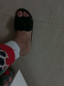 Franco Banetti Black Floral Slide Sandals