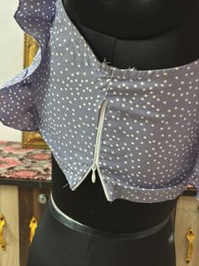 Cute Polka Dot Ruffled Top
