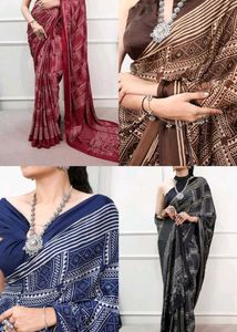 Black Satin Silk Saree