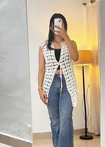 Off White Crochet Shrug