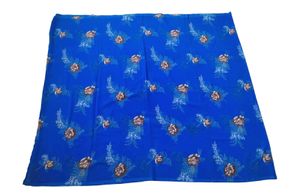 Basic Blue Saree With Flower Design New