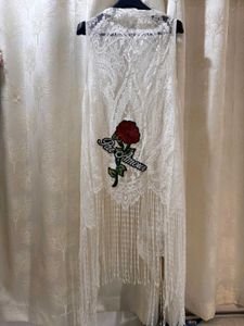 White Long Net Shrug