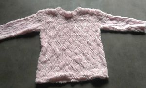 Pink Faux Fur Girls Top