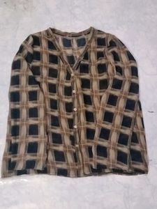 Chic Plaid Sheer Button-Up Top