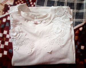 Elegant White Lace Detail Top