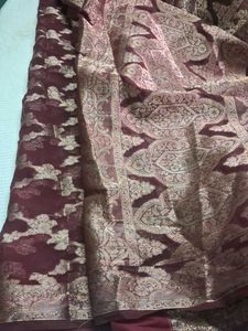 Elegant Maroon Brocade Saree