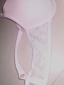 Lace Trimmed Pink Bra