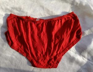 Red Lace Trim Briefs