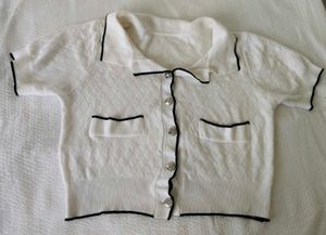 Chic White Knit Button-Up Top
