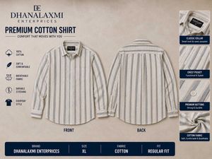 Men's Premium Cotton Striped Shirt