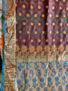 Elegant Maroon &amp; Blue Saree
