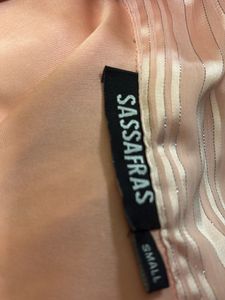 Pink &amp; Off White Striped Cropped Shirt